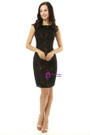 Mermaid Black Lace Backless Knee Length Mother Of The Bride Dress