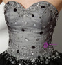 Short Black Tulle Sweetheart Knee Length Homecoming Dress