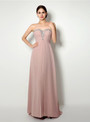 Pink Sweetheart Chiffon Beading Floor Length Prom Dress