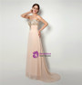 Champagne Chiffon Sweetheart Neck With Beading Prom Dress