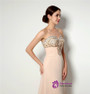 Champagne Chiffon Sweetheart Neck With Beading Prom Dress