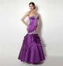 Mermaid Purple Satin Sweetheart Neck Appliques Prom Dress