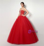 Red Ball Gown Tulle Sweetheart Floor Length Prom Dress