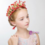 Children's Red Pearls Gold Leaves Accessories In Hairband