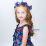 Princess Hair Crown Tiara Hairpin Blue Flower Hairband