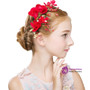Crown Princess Hair Hairpin Headwear Red Flowers