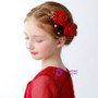 Children's Flower Girl Accessories Red Flowers 2 Piece Clip