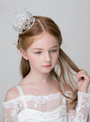 Princess Hair Accessories Rhinestone Crown Headband Round Crown