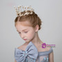 Girl Crown Headband Girl Big Pearls Gold Tiara Hairpin
