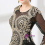 Black Mermaid Long Sleeve Appliques Beading Prom Dress