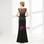 Black Mermaid Cap Sleeve Appliques Beading Prom Dress
