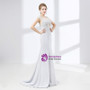 Mermaid Silver Gray Cap Sleeve Appliques Prom Dress