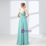 Blue One Shoulder Pleats Flower High Waist Bridesmaid Dress