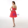 Red Sweetheart Neck Chiffon With Beading Homecoming Dress