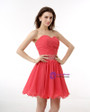 Red Sweetheart Neck Chiffon With Beading Homecoming Dress
