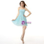 Light Blue Chiffon Sweetheart Pleats Homecoming Dress