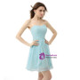 Light Blue Chiffon Sweetheart Pleats Homecoming Dress