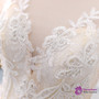 Champagne Tulle Appliques Long Sleeve Beading Wedding Dress