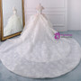 White Ball Gown Lace Off The Shoulder Flower Wedding Dress
