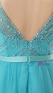 Blue Tulle Cap Sleeve Backless With Beading Homecoming Dress