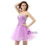 Light Purple Sweetheart Tulle With Crystal Homecoming Dress