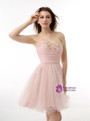 Pink Tulle Sweetheart With Pleats Beading Homecoming Dress