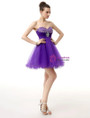 Purple High Waist Sweetheart Neck With Beading Homecoming Dress