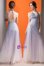 In Stock:Ship in 48 hours Allure See Through Halter Tulle Prom Dress
