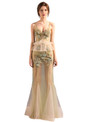 In Stock:Ship in 48 hours Champagne Tulle Allure See Through Prom Dress