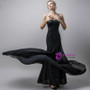 In Stock:Ship in 48 hours Black Chiffon Allure See Through Prom Dress