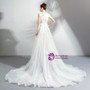 In Stock:Ship in 48 hours White V-neck Tulle Wedding Dress