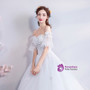 In Stock:Ship in 48 hours Off The Shoulder Tulle Appliques Wedding Dress