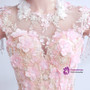 In Stock:Ship in 48 hours Pink Appliques Cap Sleeve Wedding Dress