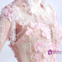 In Stock:Ship in 48 hours Pink Appliques Cap Sleeve Wedding Dress