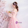 In Stock:Ship in 48 hours Pink Tulle Long Sleeve Wedding Dress
