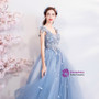 In Stock:Ship in 48 hours Blue V-neck Tulle Quinceanera Dresses