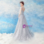 In Stock:Ship in 48 hours Gray Tulle Sequins Backless Prom Dress
