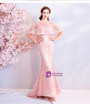In Stock:Ship in 48 hours Pink Mermaid Lace Prom Dress With Beading