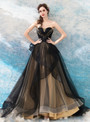 In Stock:Ship in 48 hours Black Tulle Sweetheart Neck Prom Dress