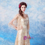 In Stock:Ship in 48 hours Gold V-neck Backless Sequins Prom Dress