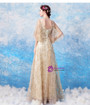 In Stock:Ship in 48 hours Gold V-neck Backless Sequins Prom Dress