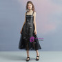 In Stock:Ship in 48 hours Black Spaghetti Straps Tulle Homecoming Dress