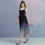 In Stock:Ship in 48 hours Black Spaghetti Straps Pleats Homecoming Dress