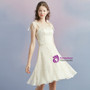 In Stock:Ship in 48 hours Yellow Spaghetti Straps Champagne Homecoming Dress