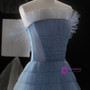 In Stock:Ship in 48 hours Blue Strapless Tulle Homecoming Dress