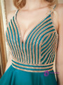 In Stock:Ship in 48 hours Blue Chiffon Spaghetti Straps Homecoming Dress