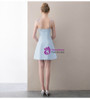 In Stock:Ship in 48 hours Blue Satin Spaghetti Straps Homecoming Dress
