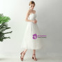 In Stock:Ship in 48 hours Spaghetti Straps Tulle Tea Length Wedding Dress