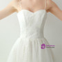 In Stock:Ship in 48 hours Spaghetti Straps Tulle Tea Length Wedding Dress