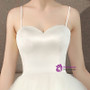 In Stock:Ship in 48 hours White Spaghetti Straps Tea length Wedding Dress